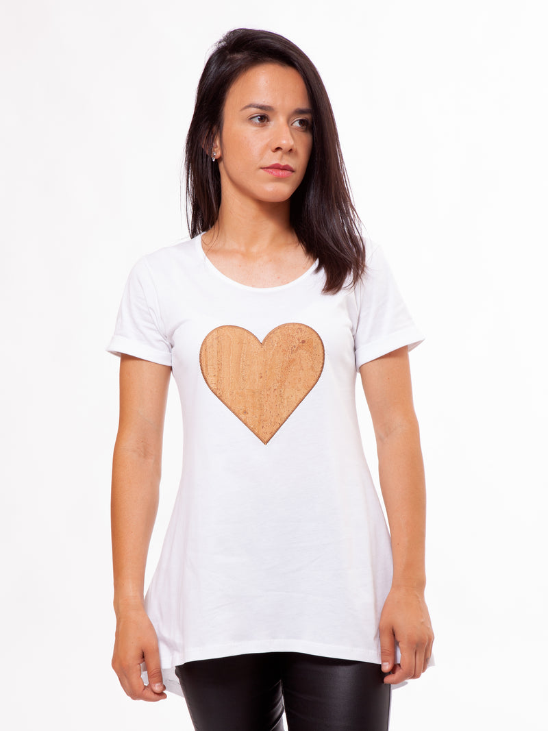 Cork HEART Top white t-shirt