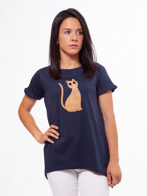 Cork CAT Top blue t-shirt