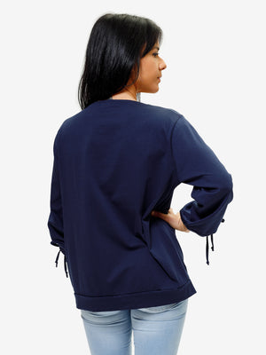 Cosy Women´s Jumper Blue Back blouse