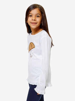 UMBRELLA Kids Top White side t-shirt